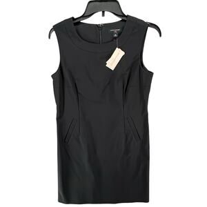 Banana Republic Sheath Dress 10P Black Solid Sleeveless Career Timeless Classic